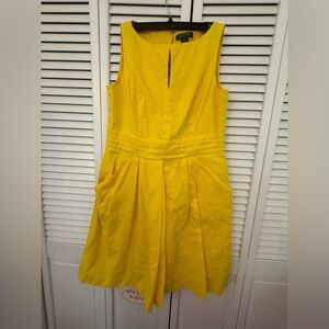 Lauren Ralph Lauren Dress Women’s Size 12 Yellow Key Hole Sleeveless Pockets